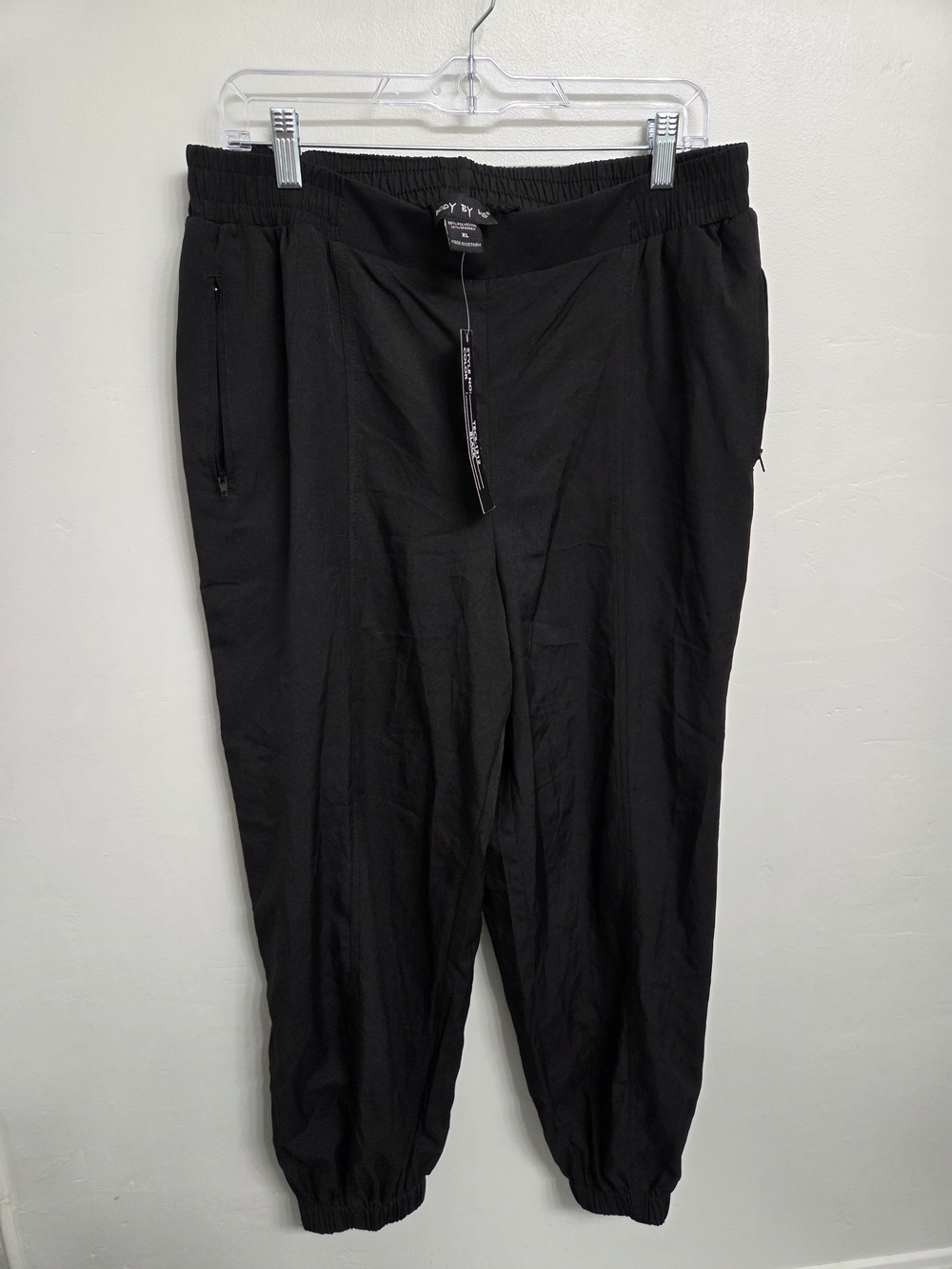 Black Jogger Pants with Elastic Ankles
